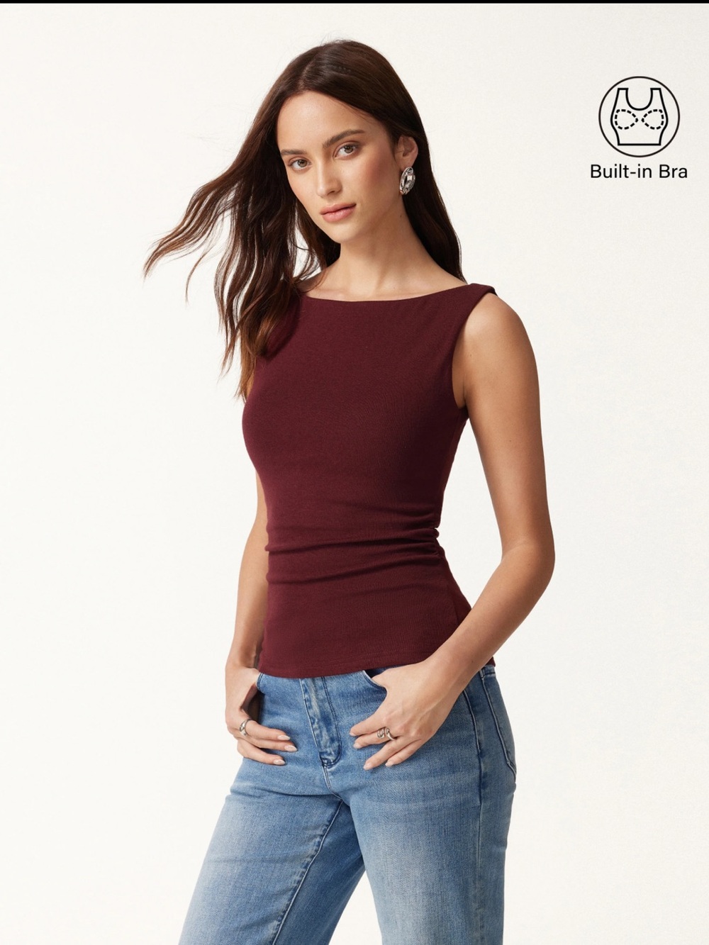 OGL High Neck Boatneck
Sleeveless Bra Tank Ruby Red Size Medium NWT